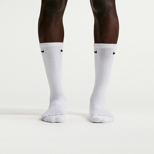 Nike/耐克官方正品新款男白黑色柔软贴合支撑长筒袜HQ8510-100 - 图0