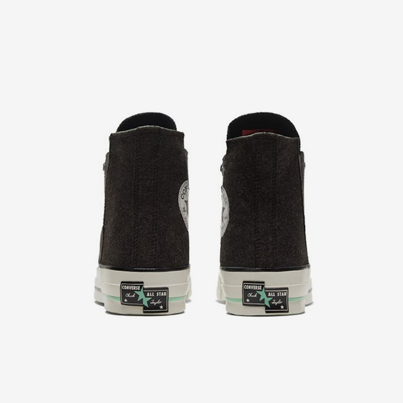 Converse匡威 高帮休闲女款帆布鞋经典黑纯色拼接解构 569435C - 图2