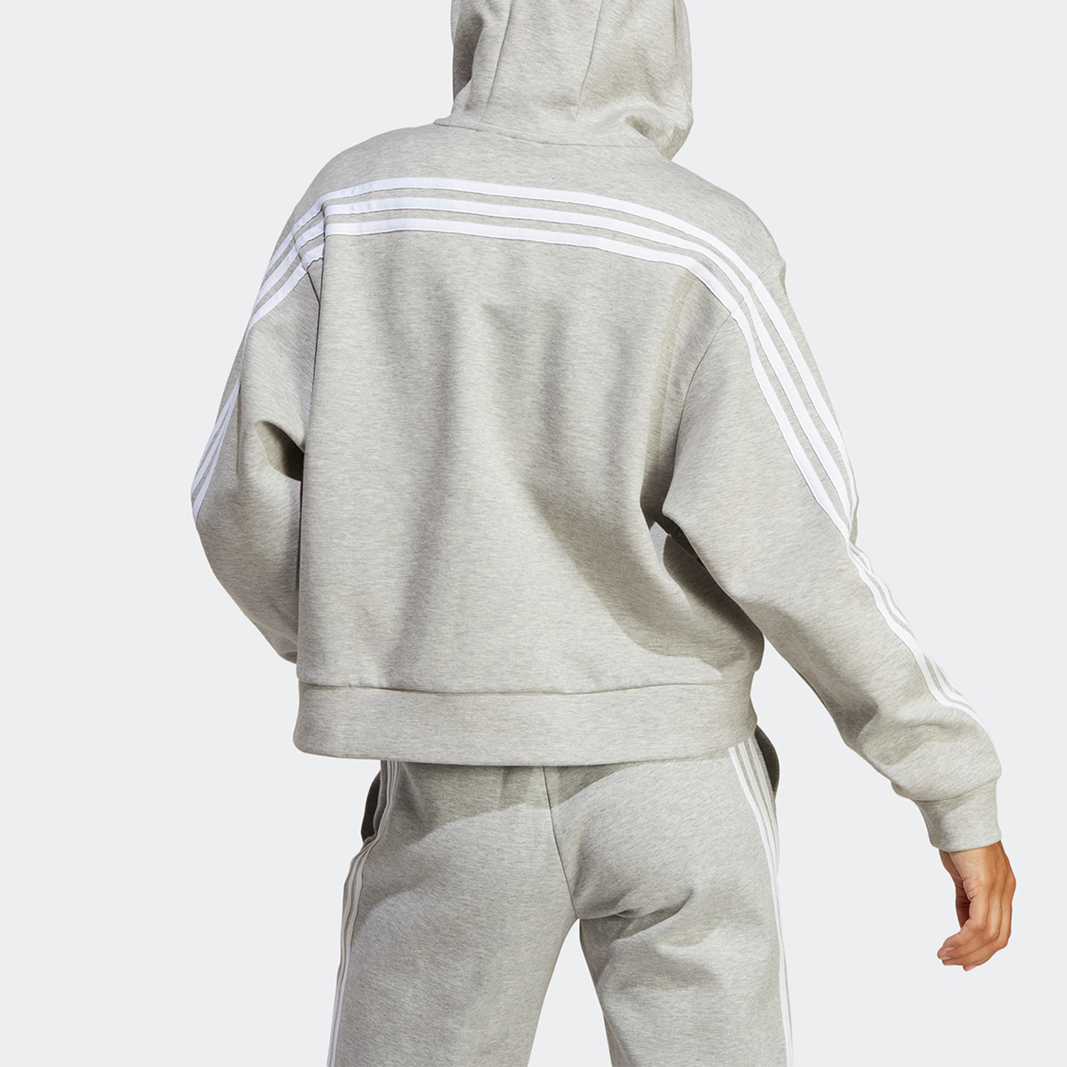 Adidas/阿迪达斯官方正品3S FULL ZIP女子运动宽松休闲外套IB8511 - 图0