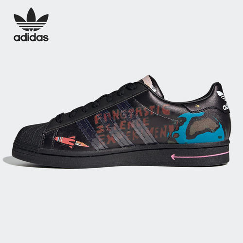 Adidas/阿迪达斯官方正品男女三叶草SUPERSTAR米奇联名板鞋GY2676 - 图0