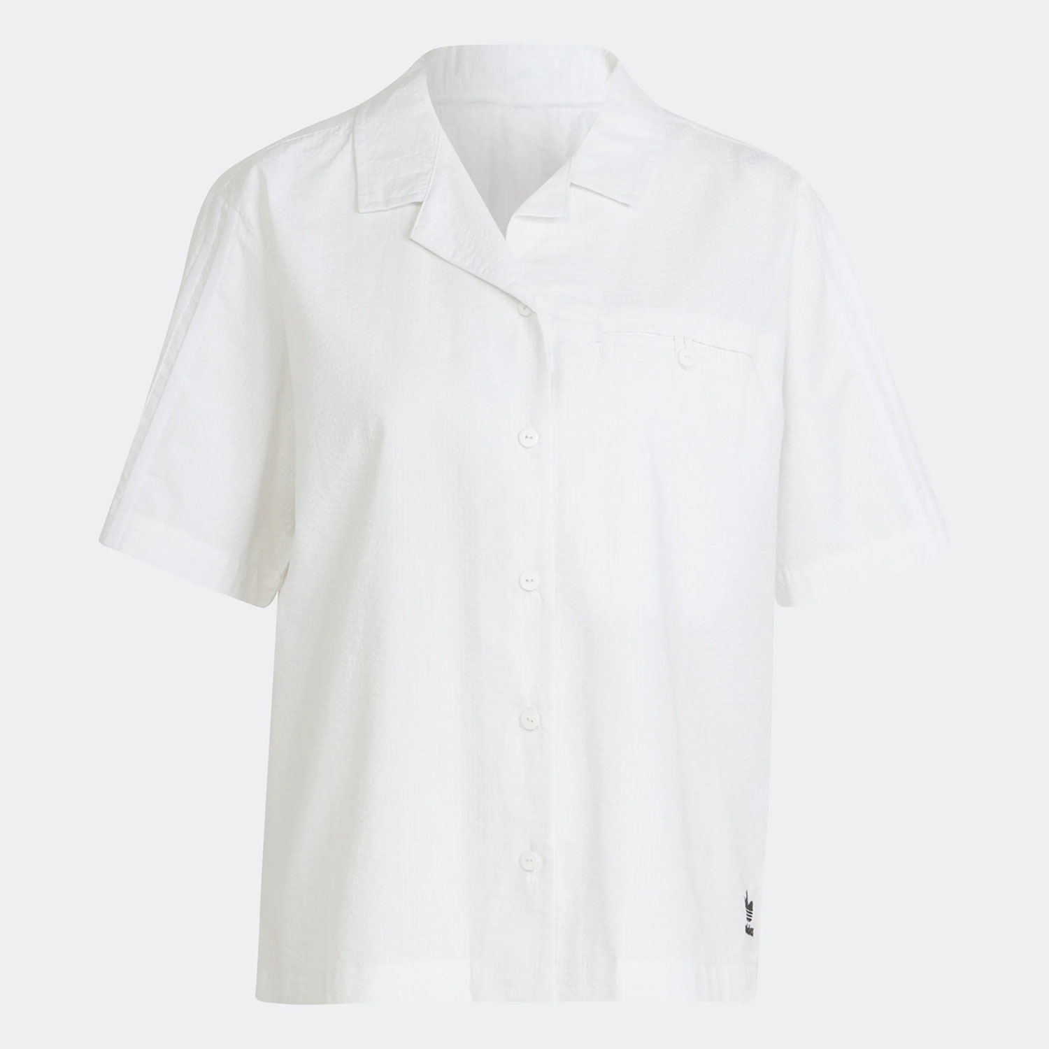 Adidas/阿迪达斯官方正品当季新款三叶草女子运动短袖衬衫HC2053 - 图0