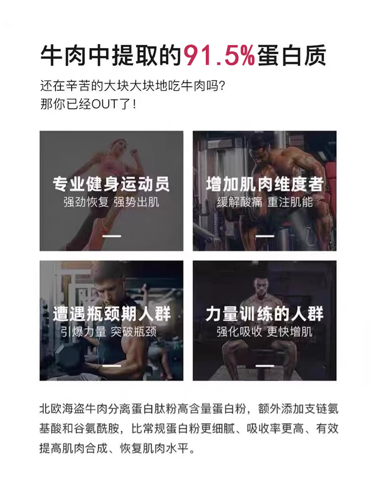 北欧海盗分离乳清蛋白粉whey便携试用装健身牛肉蛋白增肌粉小袋装