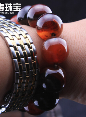天然玛瑙男女款珠子水晶玉石手链