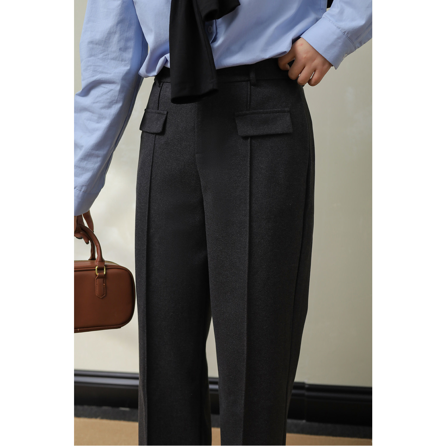 DM100大码百分百微胖mm女装秋季显瘦遮肉直筒裤子高腰遮胯休闲裤,淘宝优惠券,粉丝福利购,淘宝优惠卷