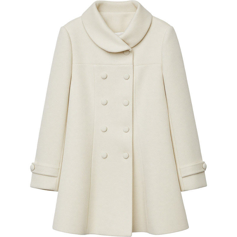 DM100大码百分百女装微胖mm冬季千金风正肩翻领收腰毛呢大衣外套,淘宝优惠券,粉丝福利购,淘宝优惠卷