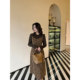 DM100 base printed corduroy fake two-piece skirt