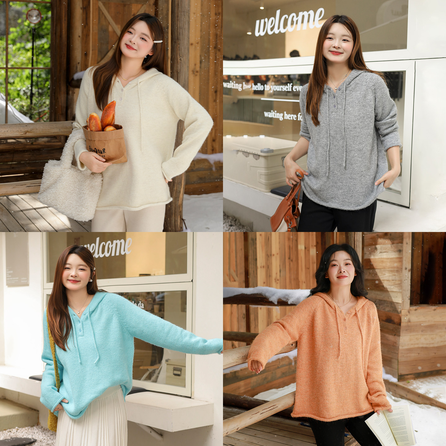 【年终清仓】DM100大码女装冬季休闲百搭柔软宽松连帽抽绳毛衣,淘宝优惠券,粉丝福利购,淘宝优惠卷