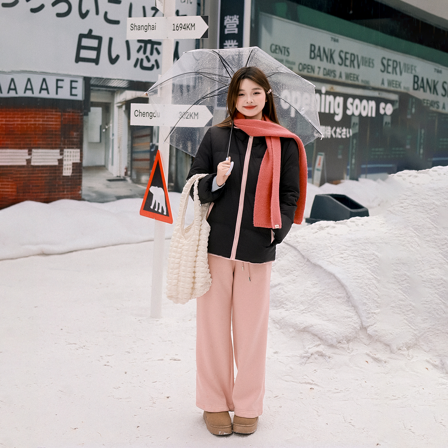 DM100大码百分百女装微胖mm冬季撞色连帽正肩三防短款羽绒服外套 - 图0