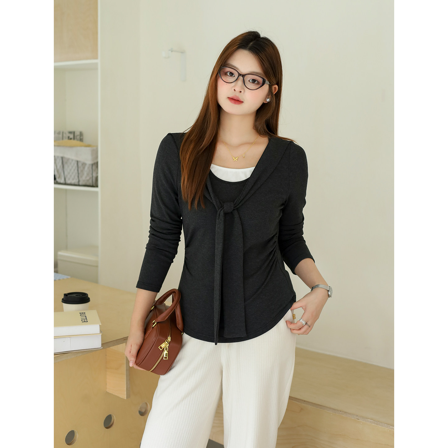 DM100大码百分百女装微胖mm冬季撞色拼接披肩收腰显瘦磨毛针织T恤,淘宝优惠券,粉丝福利购,淘宝优惠卷