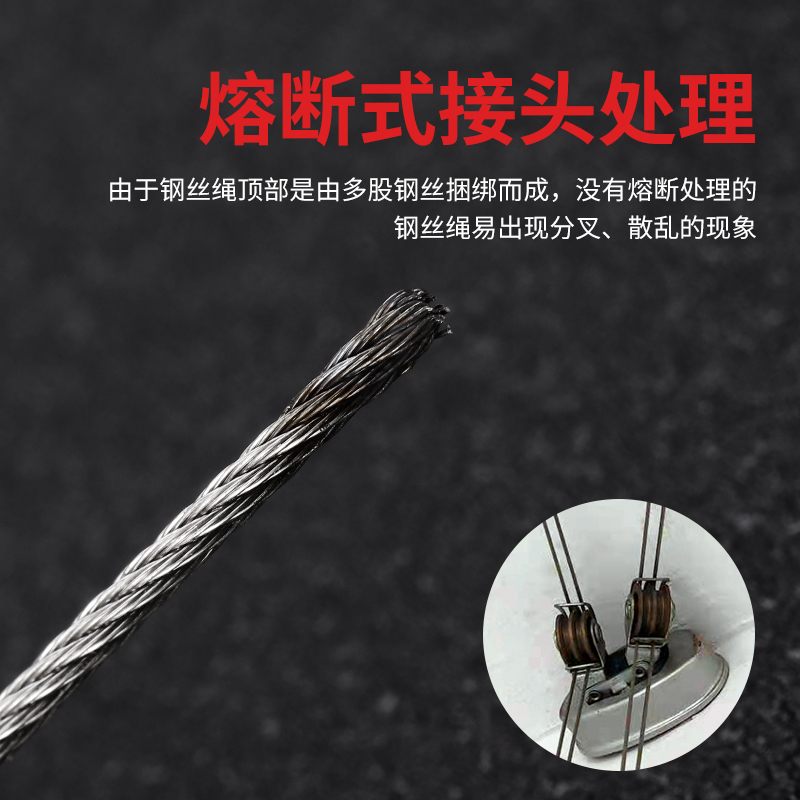 不锈钢钢丝绳升降晾衣架阳台手摇晒衣架配件更换凉衣杆钢丝线 - 图1