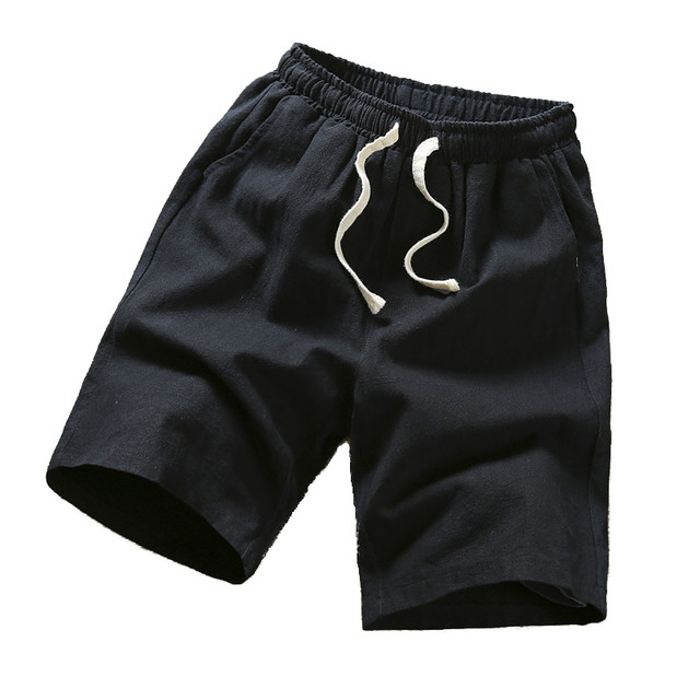 Fat man extra large linen elastic 5-point shorts oversized