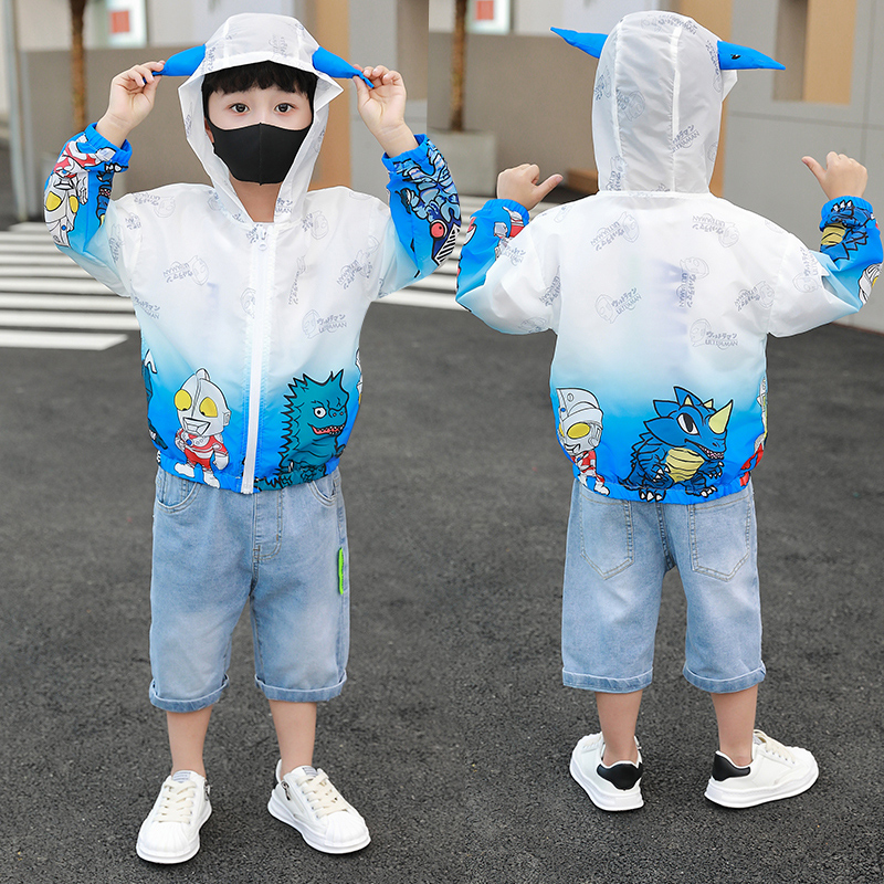 童装男童夏装奥特曼外套宝宝夏季防晒衣儿童薄款男孩紫外线皮肤衣