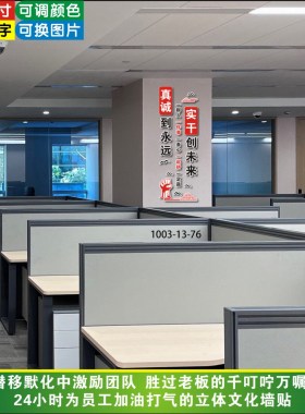 励志标语墙贴3D立体文化墙设计