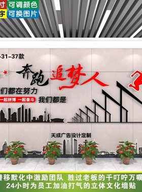 立体标语文化墙贴办公室布置装饰