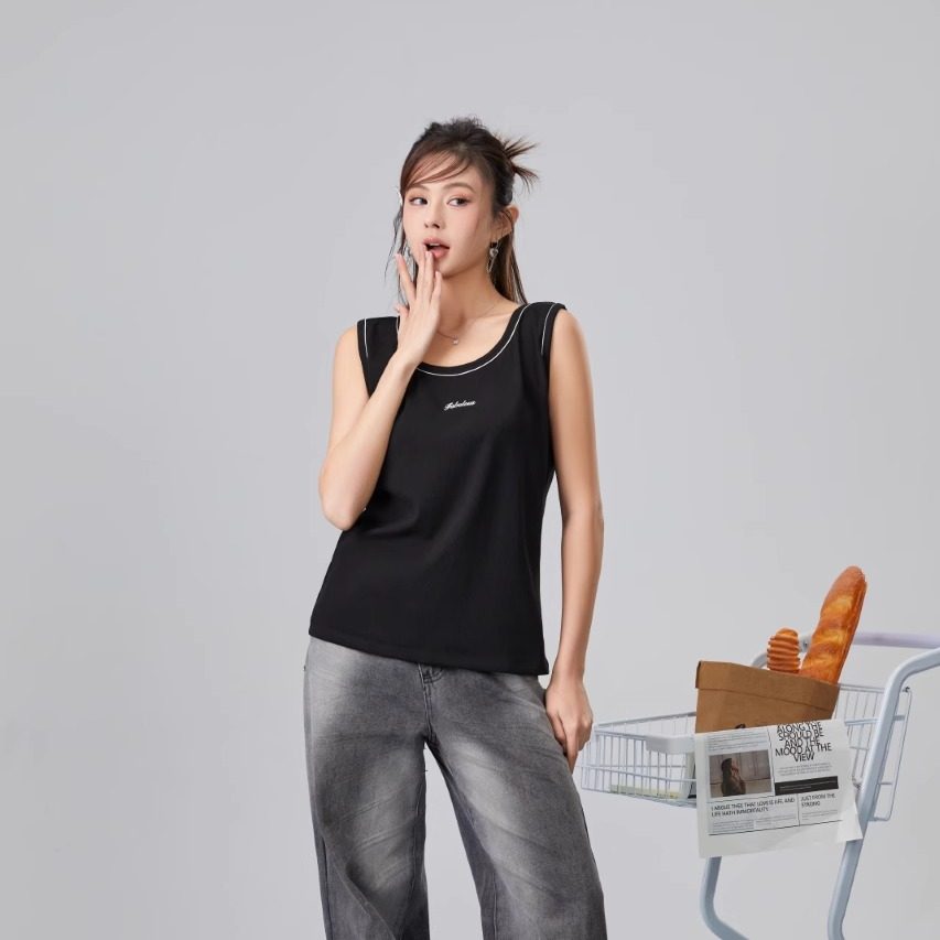 紫曼藤2549夏季女士吊带背心圆领打底针织纯色螺纹内搭加肥加大码,淘宝优惠券,粉丝福利购,淘宝优惠卷