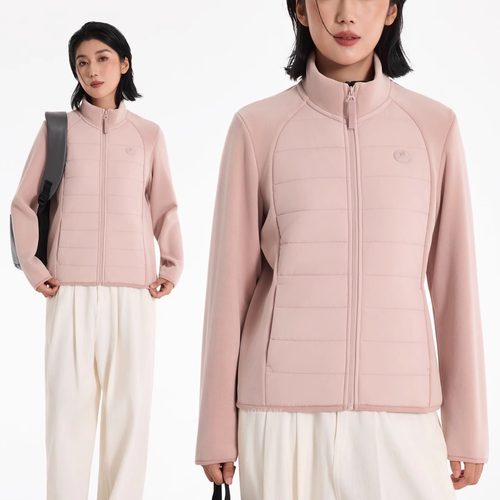 猫有范8801秋冬男女款羊毛立领内搭拼接云感防风保暖棉服上衣外套 - 图3