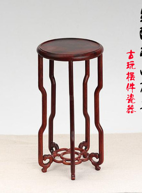 木雕实木托架小花架摆件摆件花盆