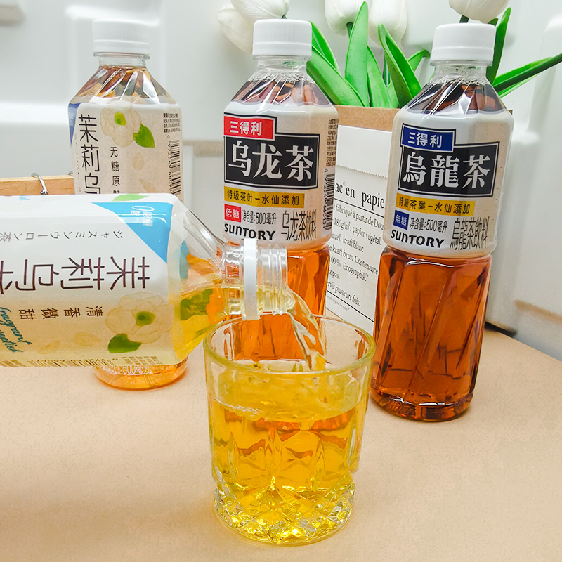 SUNTORY日本三得利乌龙茶无糖低糖0脂茉莉黑乌龙饮料品整箱500ml-图0