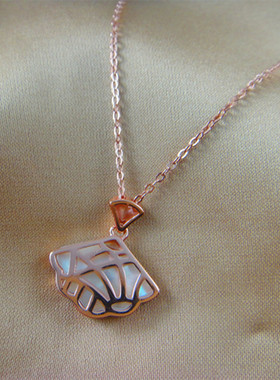 925纯银一贝子裙子项链女锁骨链