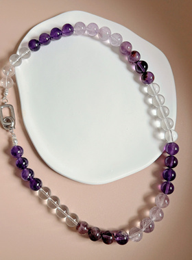 原创设计项链紫晶紫幽灵天然通用