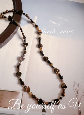 原创设计天然材料混搭中性短项链