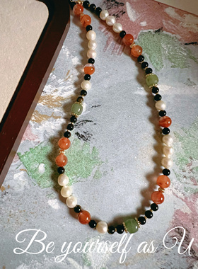 南红珍珠项链混合材质高品质男女