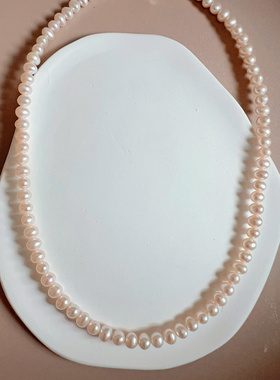 樱花粉色项链巴洛克近无暇女高光