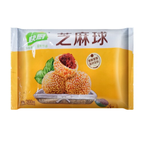 三全快厨芝麻球260g豆沙馅糯米小麻球油炸圆子速冻酒店点心食材 - 图2