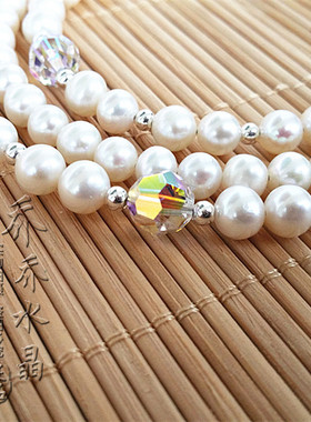 项链银色佛牌天然珍珠