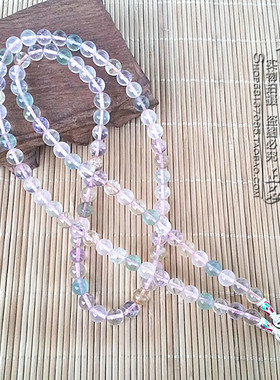 天然五彩色水晶圆珠民族风毛衣项链 泰国佛牌挂链可定制其他款式