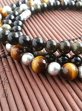 黑曜石纯银泰国佛牌挂链