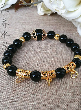 水晶金色泰国佛牌黑玛瑙可定制款