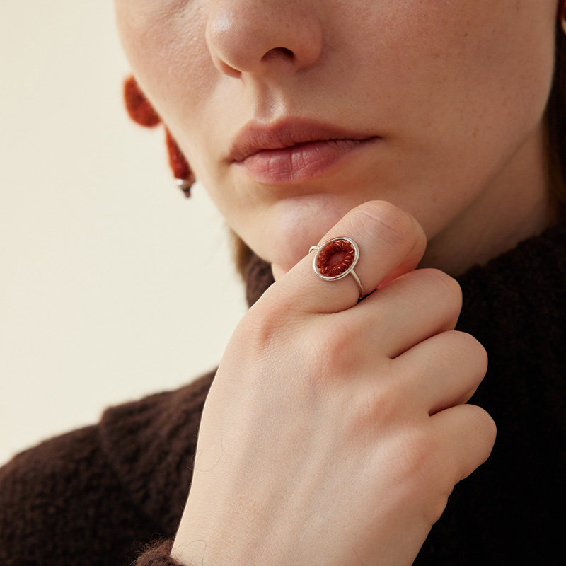 Mini velvet mirror ring 925 sterling silver