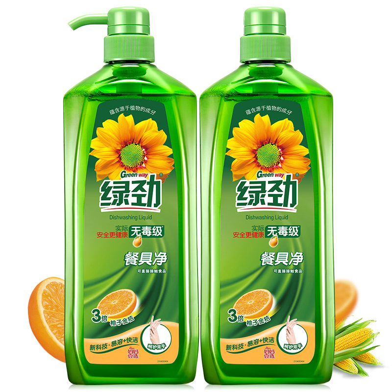 威莱官方旗舰店绿劲食品级洗洁精餐具净碗碟盘子蔬菜水果通用1.28kg*2家用餐厅用0