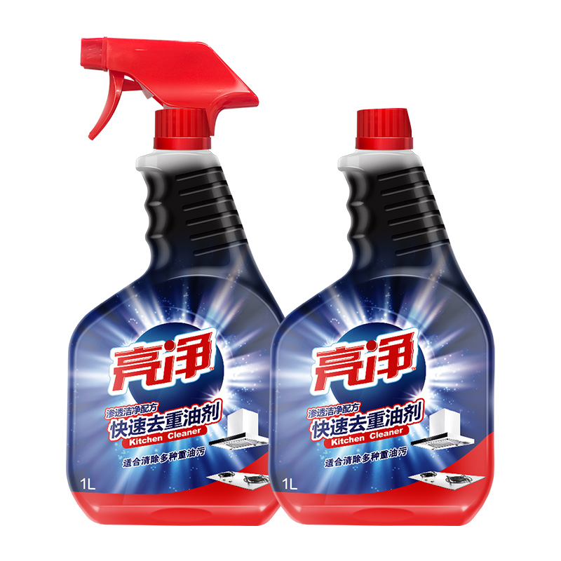 亮净去重油污1l*2瓶厨房抽清洁剂 威莱油污清洁剂