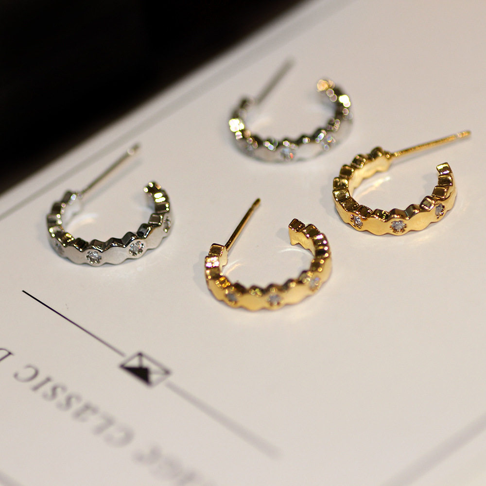 小众气质高级感ins耳环小巧精工设计感时尚百搭C形镶钻耳钉 44314,淘宝优惠券,粉丝福利购,淘宝优惠卷