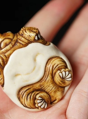 【甲鱼】鹿角根付/手把件/包挂/茶宠/钥匙挂