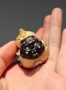 葫芦原创手作风鹿角雕刻情侣吊坠