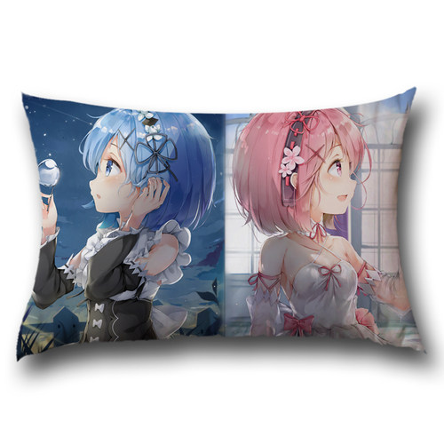 枕头二次元男动漫睡觉抱枕双面穹妹贞德国家队02雷姆枕套靠枕定制 - 图3