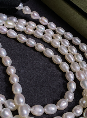 天然淡水巴洛克珍珠项链女元宝扣