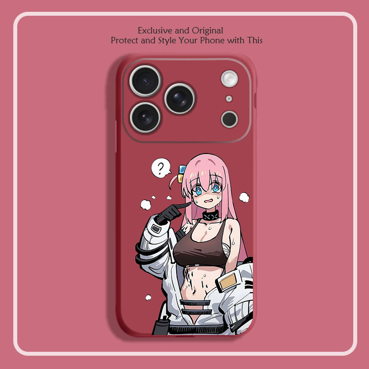 孤独摇滚后藤独动漫周边8色液态硅胶12手机壳11适用14MAX苹果15 16 17 PRO红米K70一加VIVO小米13挂绳IQOO1 - 图2