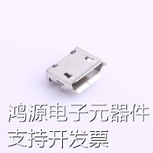 MICRO-01-G2P1-A1T2 USB连接器 Micro-B 母座 卧贴 有卷边有柱固 - 图1