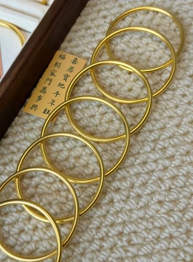 镀K金古法传承手镯女素圈黄金色越南金镯子手环不掉色