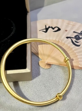 古法传承推拉手镯女实心沙金仿真黄金不掉色首饰