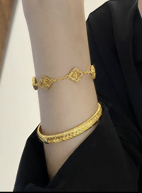 菱形花朵手链女复古时尚轻奢手环小众百搭高级感手饰