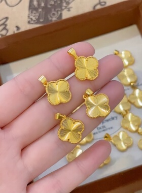 镀K金新款双面四叶草女士项链时尚百搭新中式锁骨链