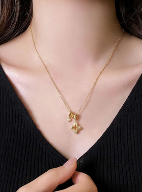 四叶草项链女小众设计感高级轻奢气质锁骨链