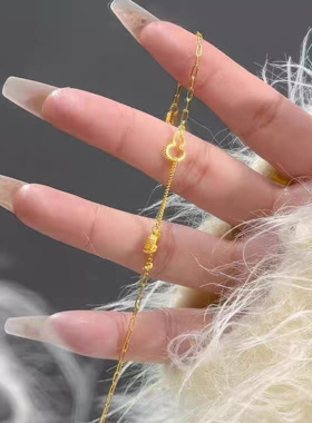 镀K金福牌葫芦转运珠手链女复古精致蹦迪珠手饰首饰