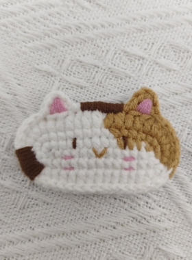 毛线小猫动物宝宝发夹可爱毛线发夹手工儿童发饰bb夹卡通发夹成品