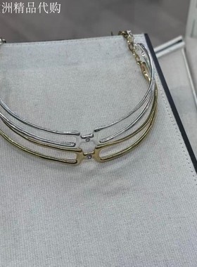 西班牙专柜采购UNOde50 镶钻托帕石几何项链项圈手工欧美轻奢正品